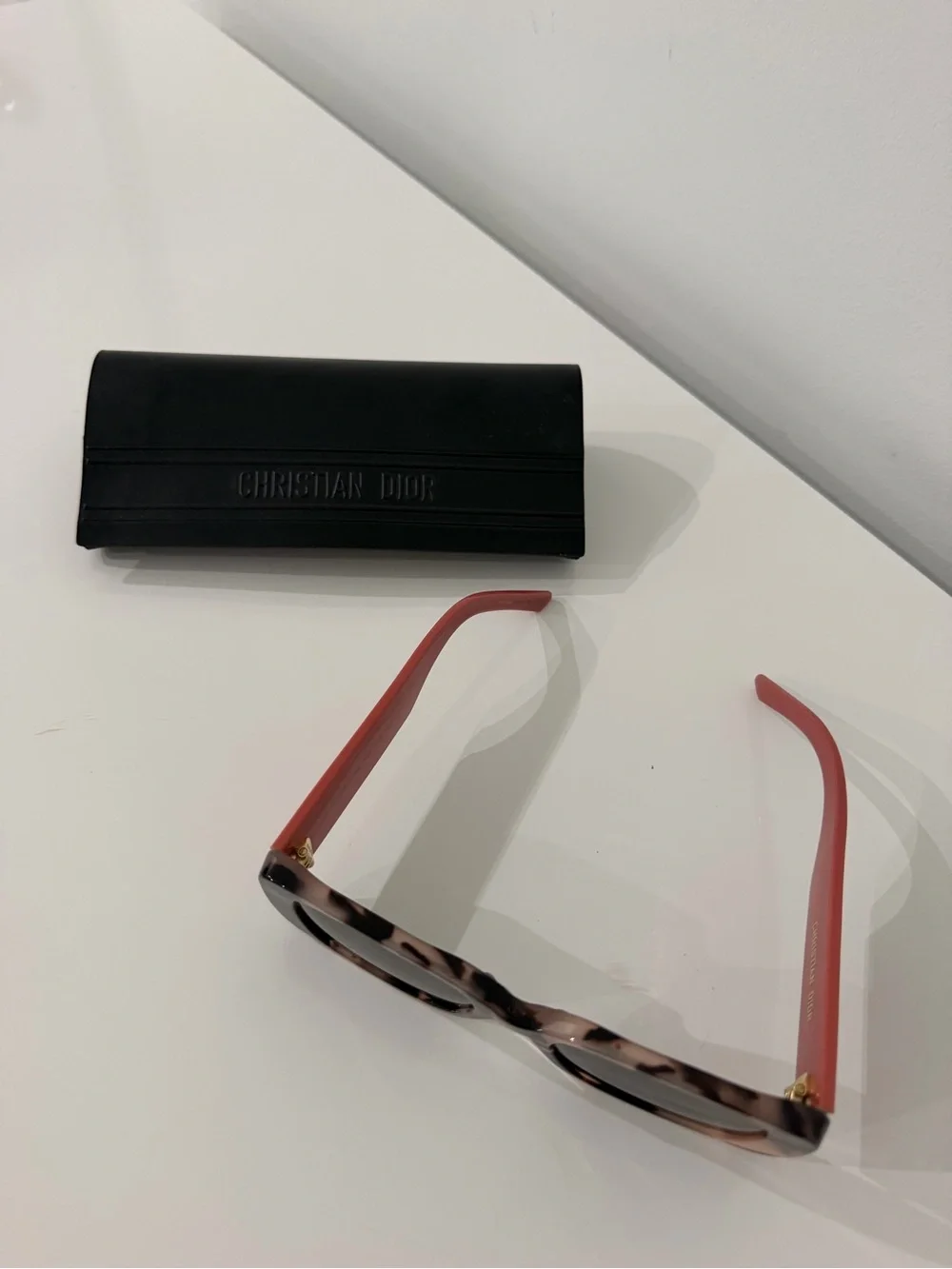 Dior Tortoiseshell Sunglasses with Pink Arms